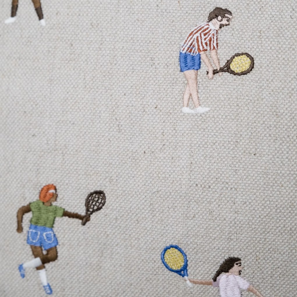 Fine Little Day Ľanový poťah na vankúš Tennis Embroidered 48 x 48 cm