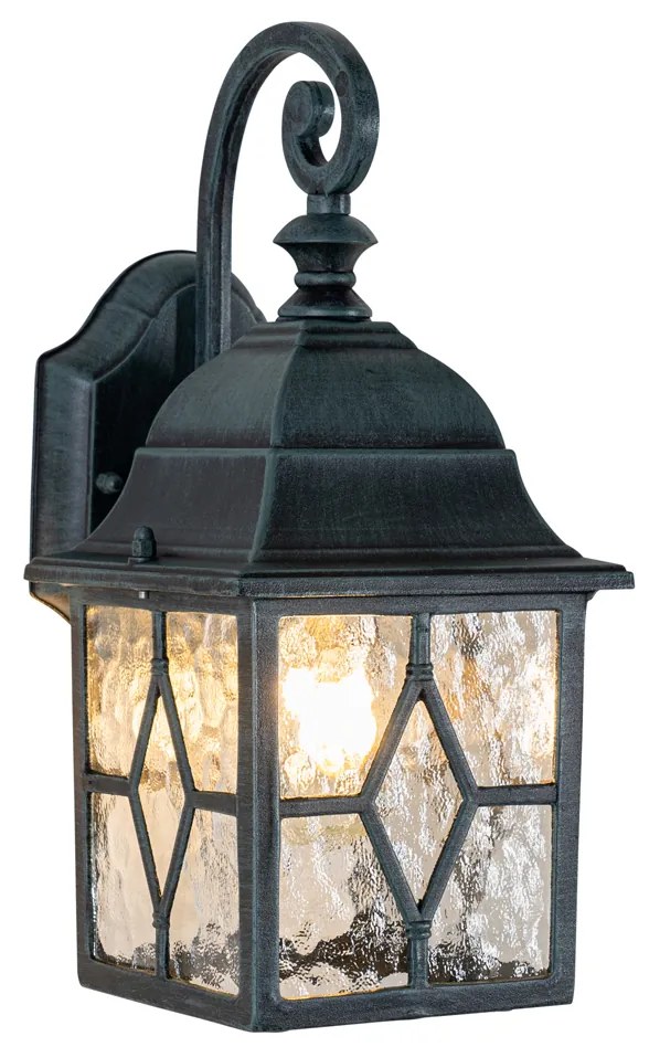 Romantická vonkajšia nástenná lampa tmavozelená - London