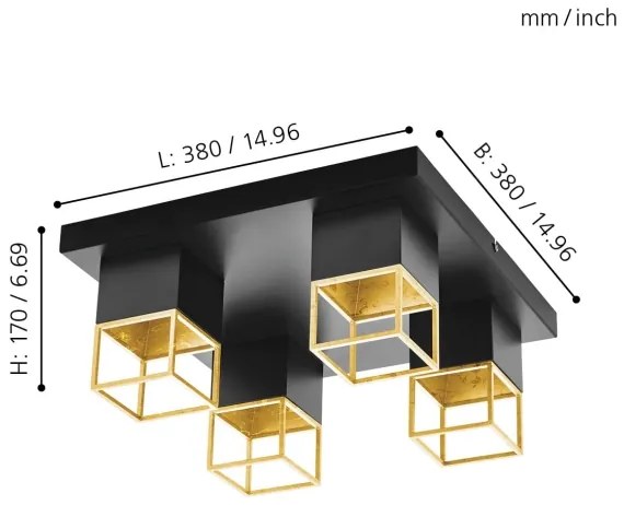 Eglo 97731 - LED Prisadený luster MONTEBALDO 4xGU10/5W/230V