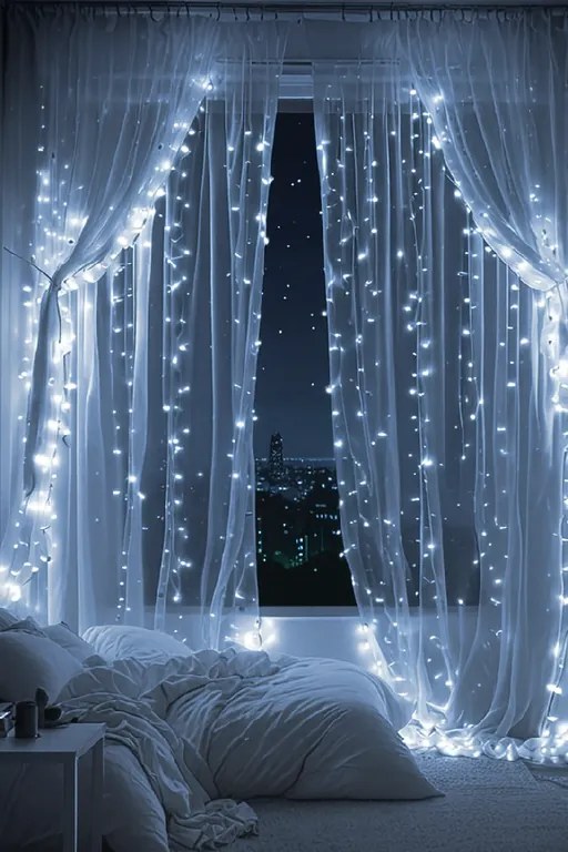 Vianočné svetielka vnútorné studená biela 100 LED