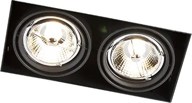 Zapustené bodové svetlo čierne GU10 AR70 bez rámu 2-žiarovkové - Oneon