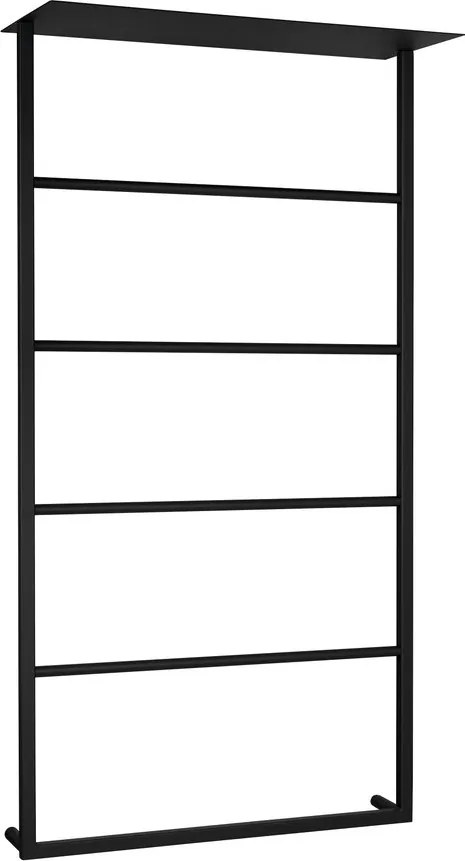 Sapho Sapho, SKA nástenný držiak uterákov s policou 604x1184x252mm, čierna matná, SKA702