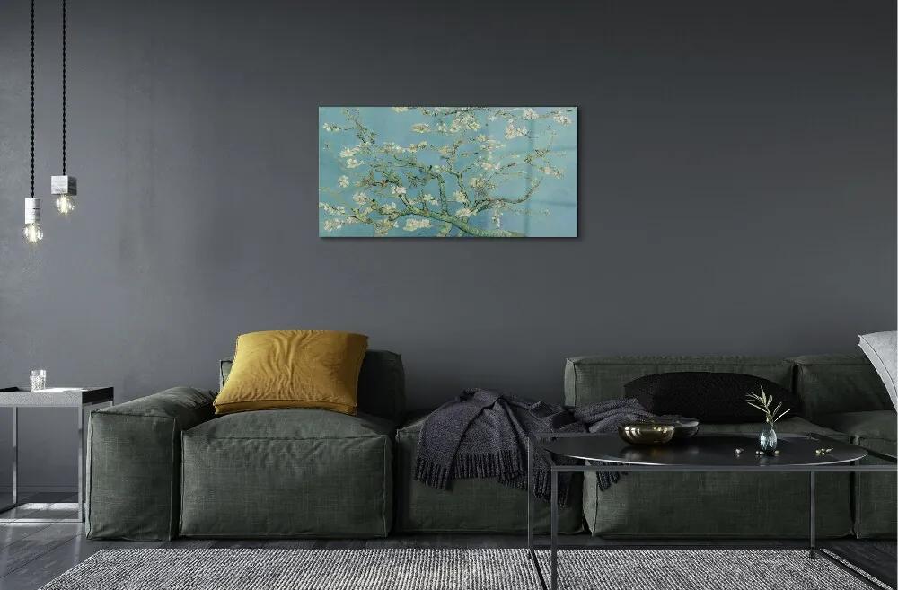 Obraz na skle Art mandľové kvety 100x50 cm
