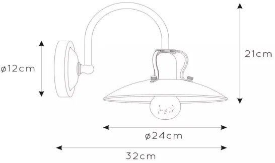 Lucide 30276/01/38 - Nástenné svietidlo RÖMER 1xE27/60W/230V