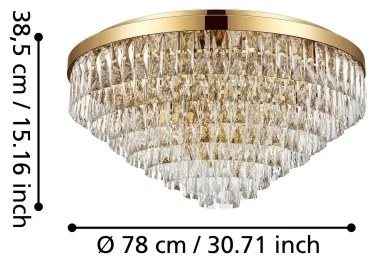 Eglo 39459 - Stropné svietidlo VALPARAISO 16xE14/40W/230V zlatá