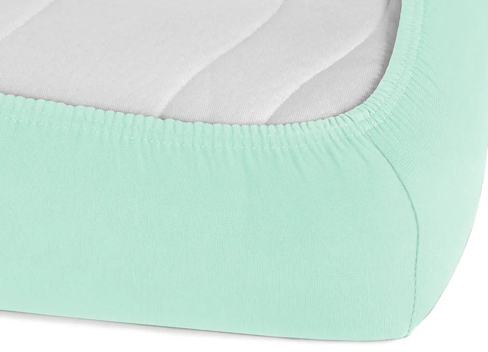 Jersey napínacie prestieradlo na vysoký matrac JR-034 Mintové 80 x 200 - výška 30 cm