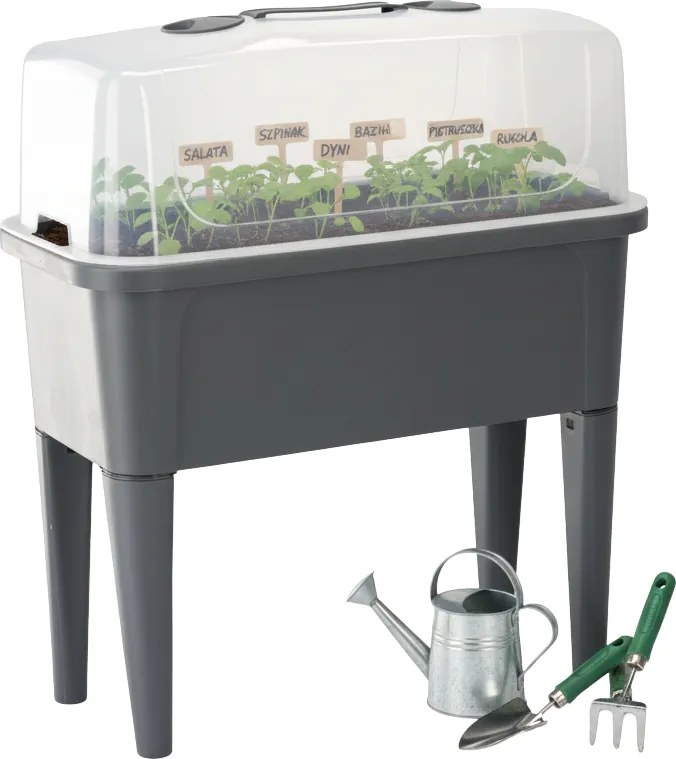 SKLENÍKOVÝ STÔL S VEKOM 76 x 38 x 83 CM ANTRACIT