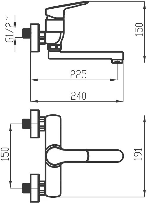 Novaservis Metalia 54, drezová umývadlová batéria 150 mm, chrómová, 54076,0