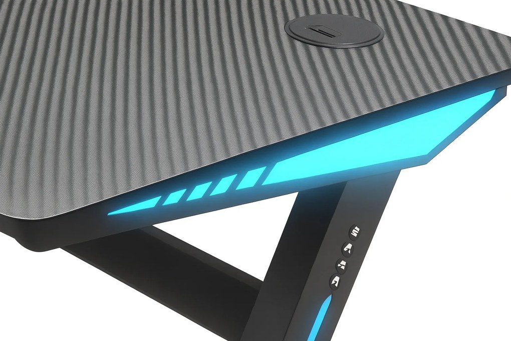 Herný stôl s podsvietením BG04 čierny 140 cm