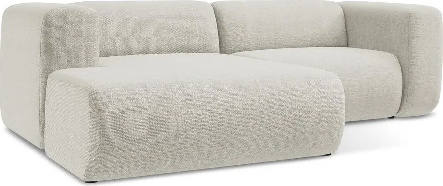 Béžová rohová pohovka (ľavý roh/s leňoškou) Ekahi – Makamii