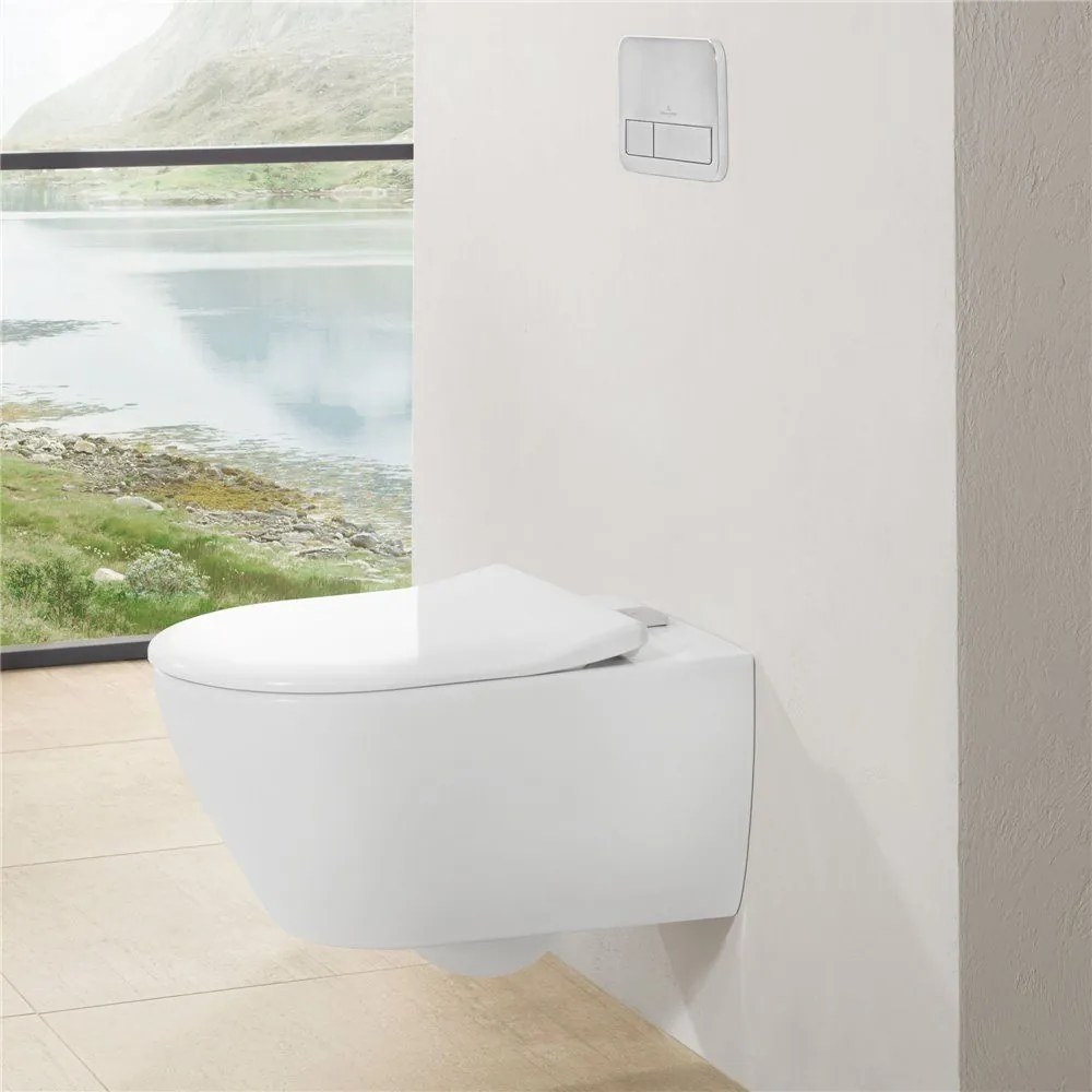 VILLEROY &amp; BOCH Subway 2.0 WC sedátko s poklopom SlimSeat, s funkciou QuickRelease a Softclosing, biela alpská, 9M78S101