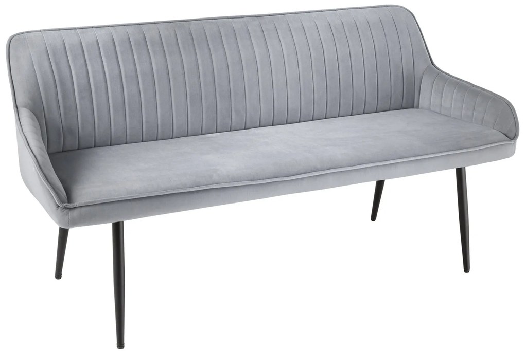 Lavica Turin 160cm strieborno sivý zamat