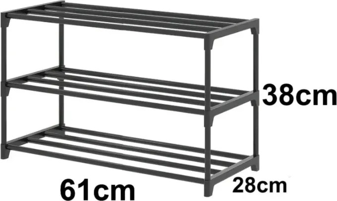 Beast Trojposchodový skladací kovový botník - 60 x 28 x 38 cm