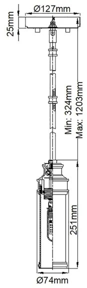 Feiss FE-PAYNE-MPBATH - LED Kúpeľňový luster na tyči PAYNE 1xG9/3W/230V IP44