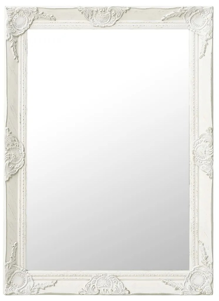 vidaXL Nástenné zrkadlo v barokovom štýle 60x80 cm biele