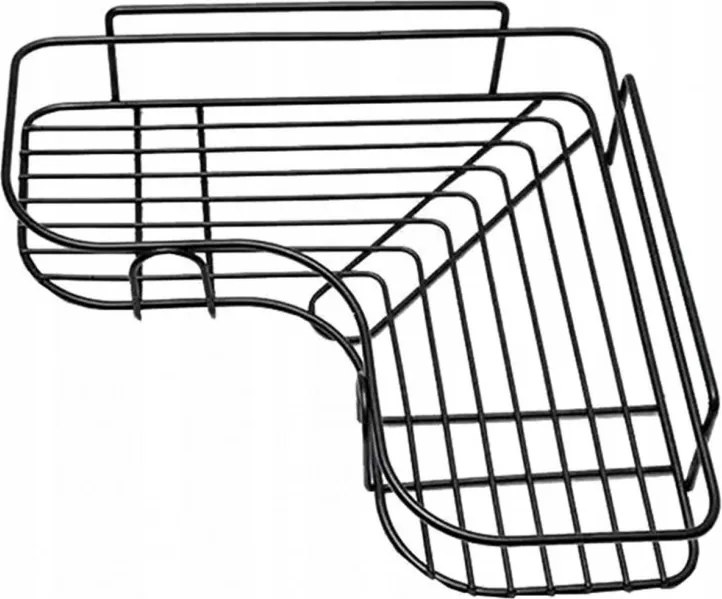 Rohová kúpeľňová polička bez vŕtania NEO, čierna