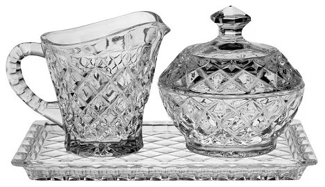 Crystal Bohemia DIAMOND sada cukornička, mlíčenka