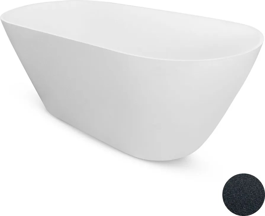 Besco Voľne stojaca vaňa z liateho mramoru Moya Glam 170x70 BESCO-Rozmery: 169x69,6, BESCO-Farba: Biela/grafit