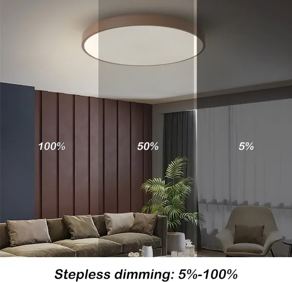 Brilagi - LED stmievateľné stropné svietidlo POOL LED/60W/230V 3000-6000K 60 cm hnedé + diaľkové ovládanie