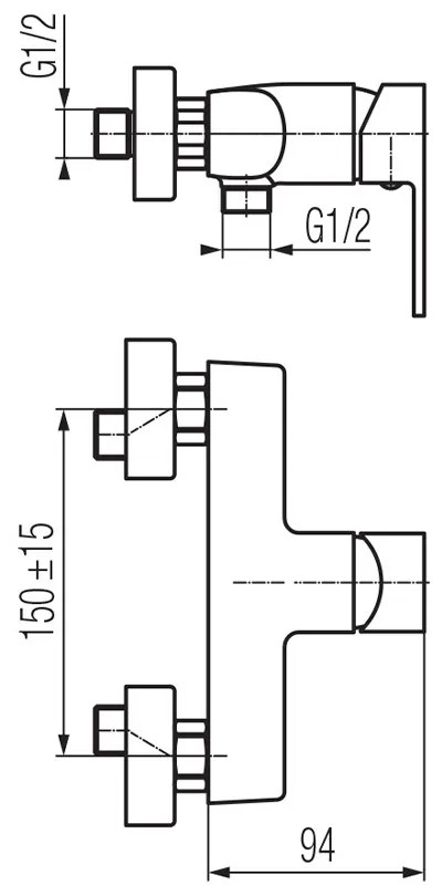 LOTOSAN ARLEN LB54840 nástenná sprchová batéria, chróm