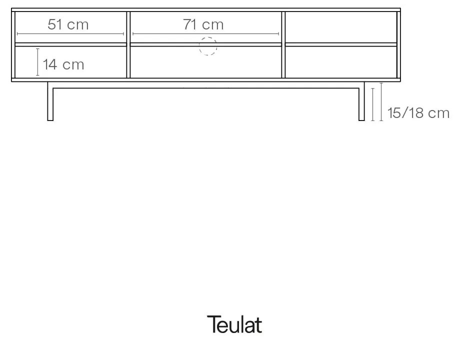 Sivý TV stolík 180x52 cm Sierra – Teulat