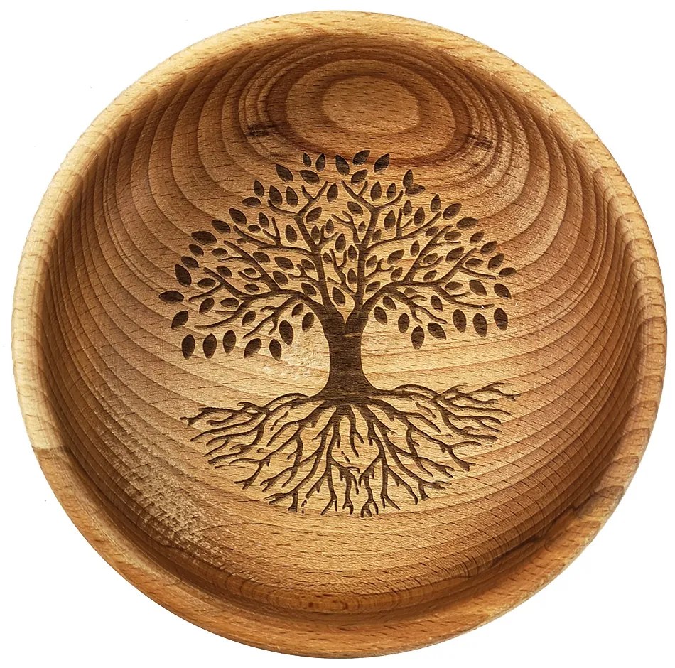 AMADEA Drevená miska strom, masívne drevo, 18 cm