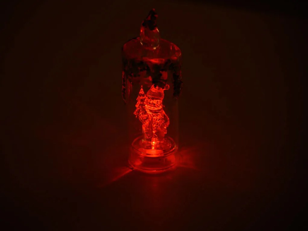 LED stĺpová sviečka SANTA 16 cm transparentná - viac variantov