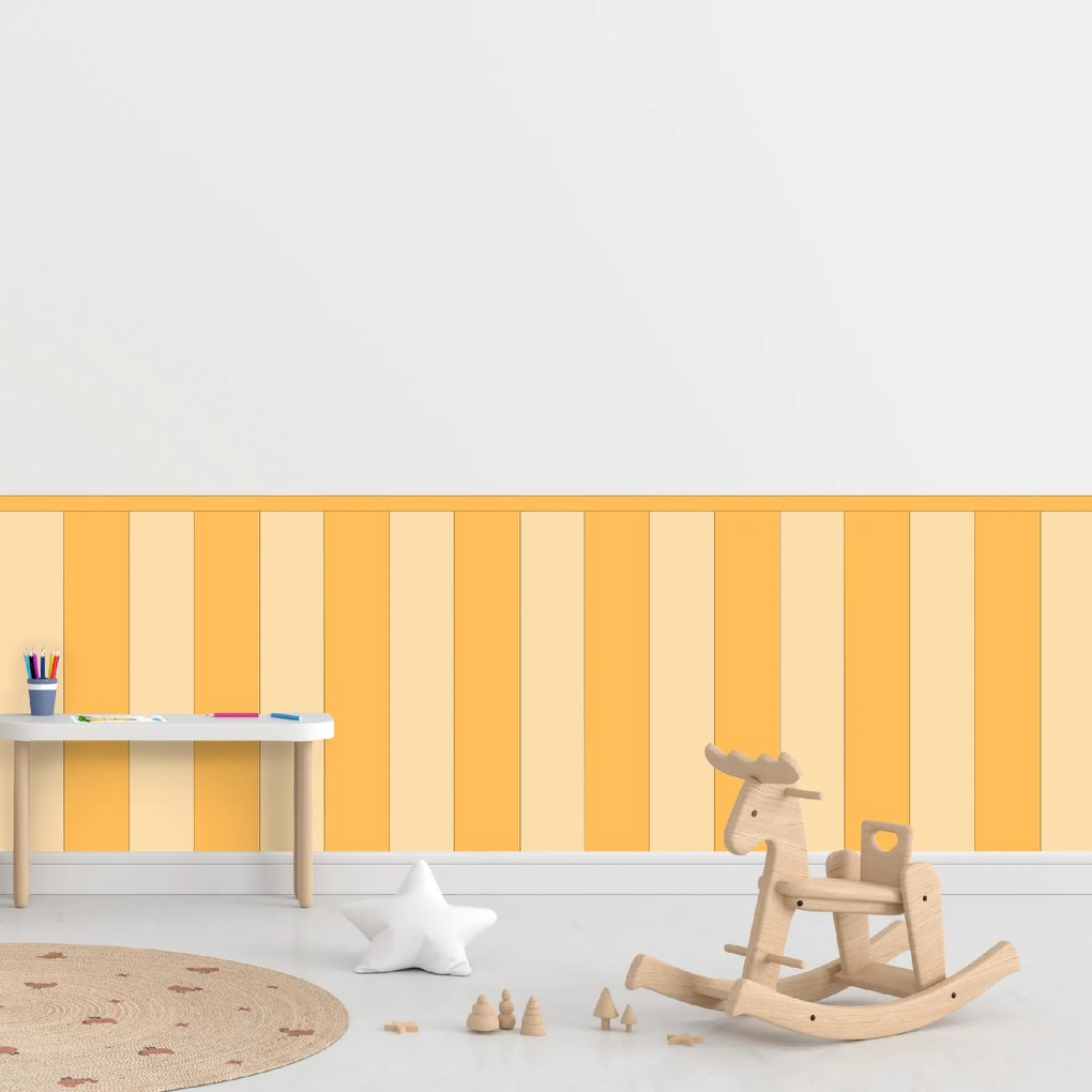 PIPPER. Textilná samolepiaca tapeta - Obdĺžnik - Žltá farba Farba: Kombinácia, Veľkosť: 80 cm