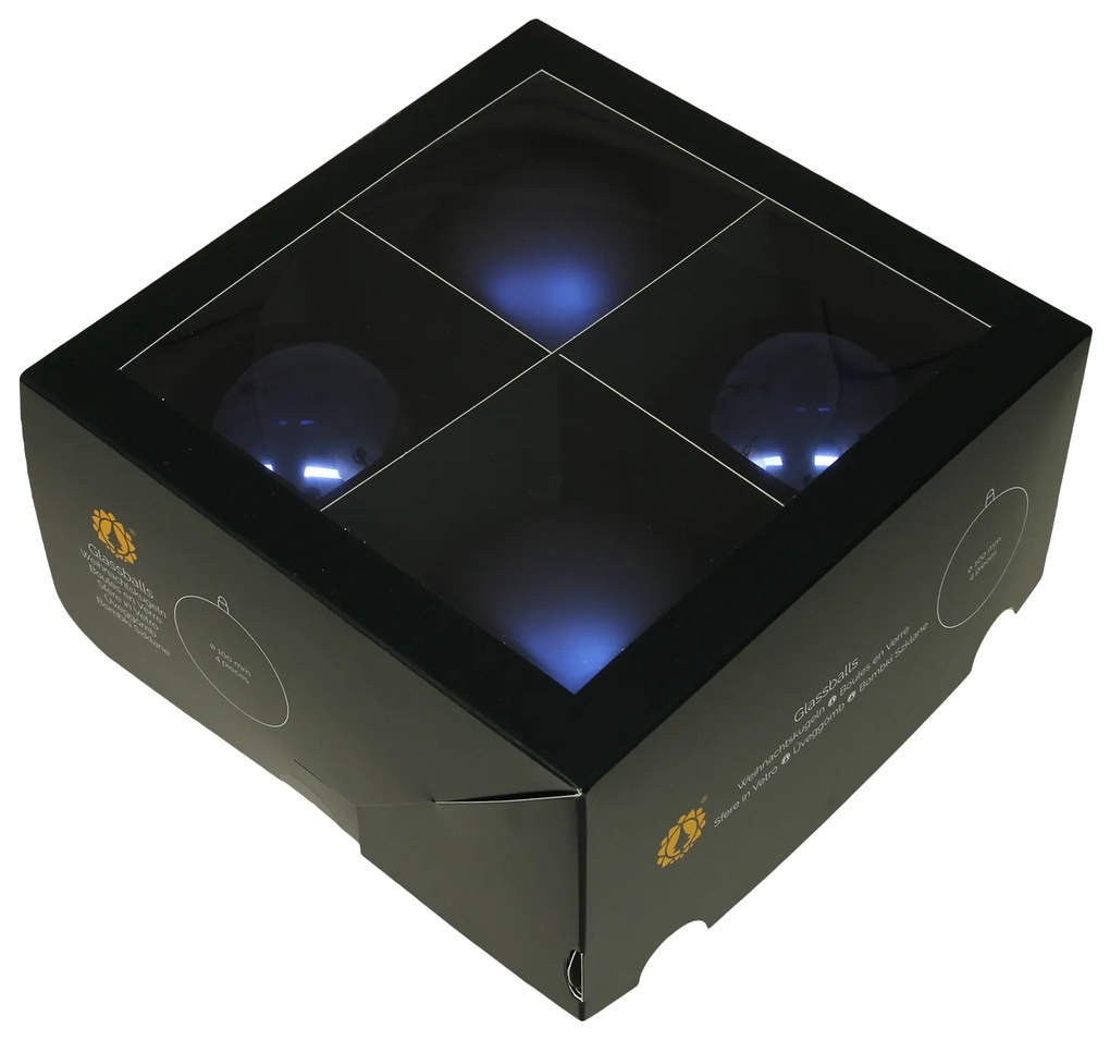 Kolekcia sklenených gúľ vo farbe nočná modrá Variant: Ø: 10 cm, sada 4ks