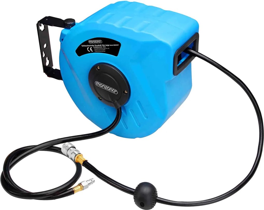 Navíjací bubon s tlakovou hadicou AIR, 10m, modrá Monzana