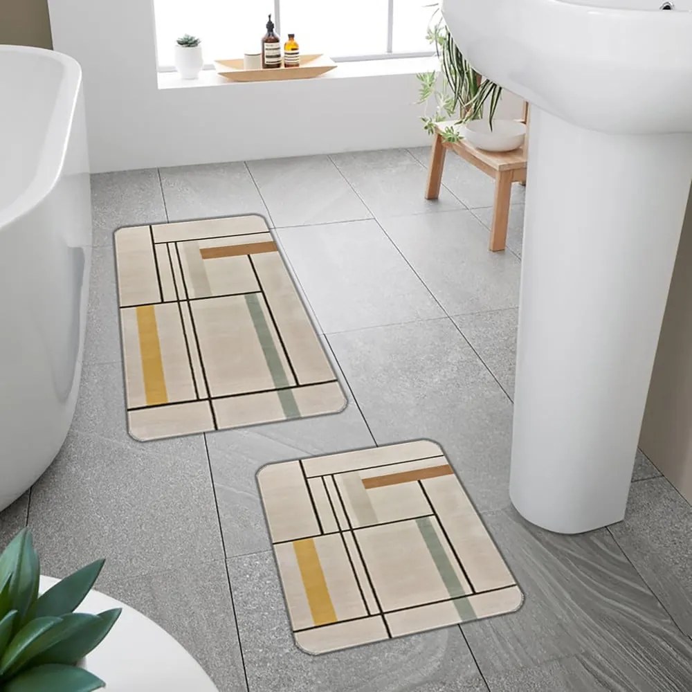 Svetlohnedé kúpeľňové predložky v súprave 2 ks 60x100 cm – Mila Home