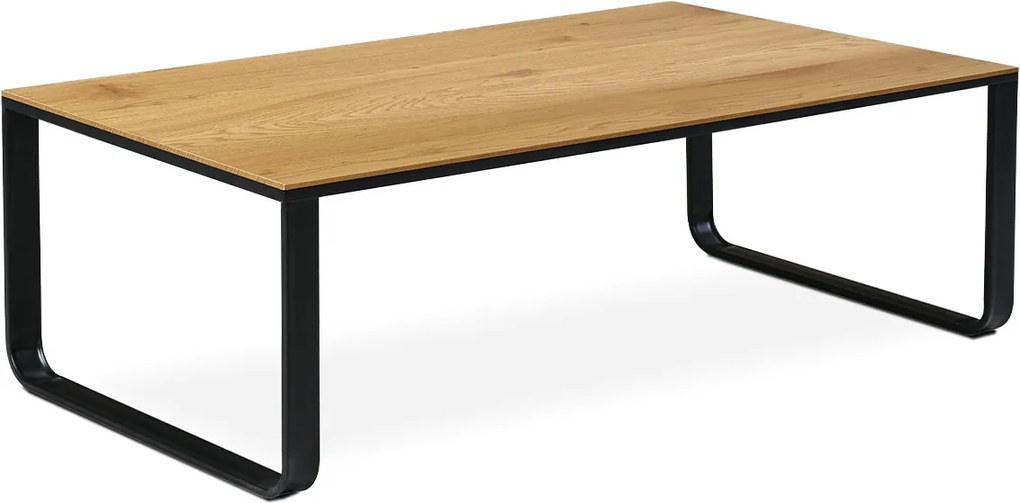 konferenčný stolík 105x55x33, MDF divoký dub, kov čierny mat