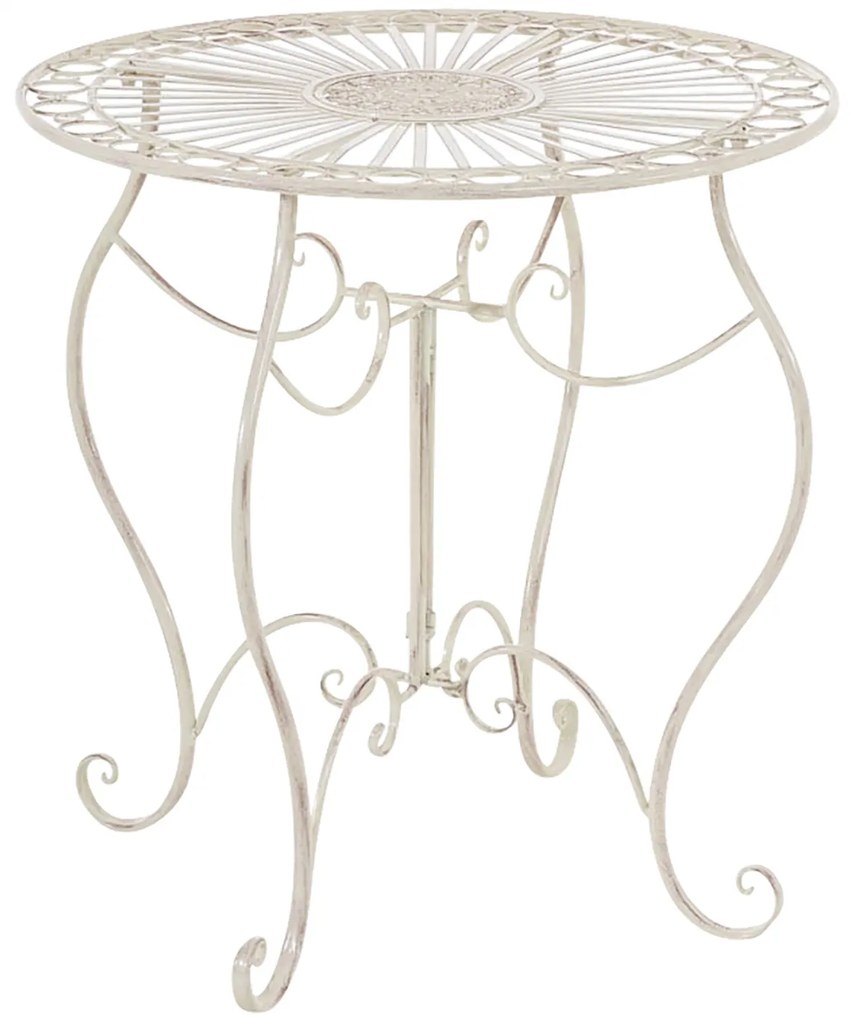 Kovový stôl Indra - Krémová antik