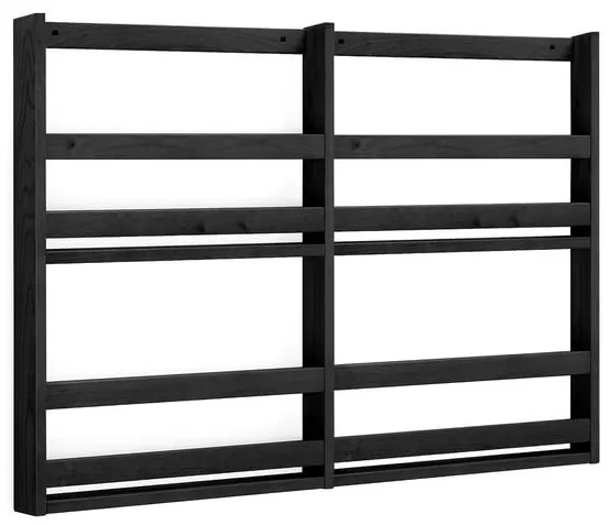 Nástenný stojan na časopisy, 1200x70x800 mm, čierny