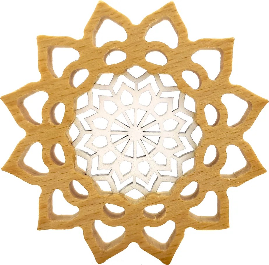 AMADEA Mandala s vkladom na zavesenie, masívne drevo, priemer 10 cm