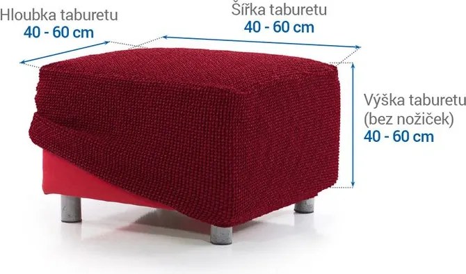 Super strečové poťahy NIAGARA bordó taburetka (40 - 60 cm)