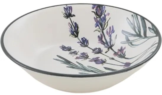 Sada 6 hlbokých tanierov z kameniny s bylinkovýmvzorom, 18 cm