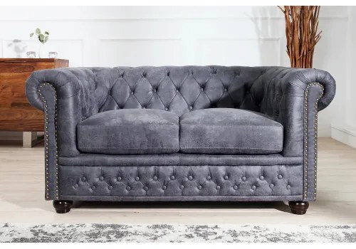Sedacia súprava 37390 Chesterfield 2-sedenie Antik šedá  - Komfort-nábytok