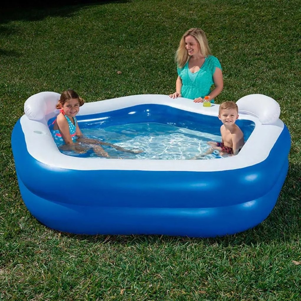 Bestway Modrý detský bazén, 213x207x69 cm, 54153
