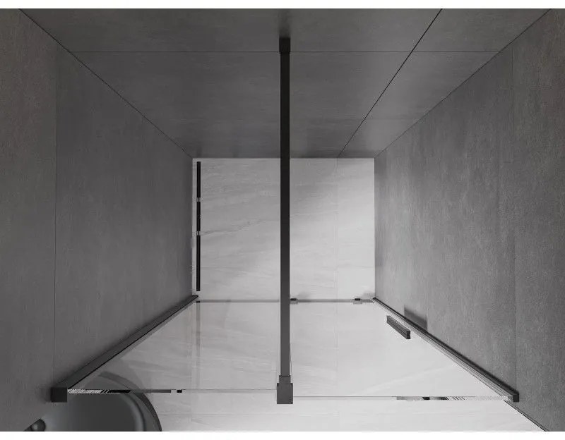 Mexen Velar, posuvné dvere do otvoru 120x200 cm, 8mm číre sklo, čierna matná, 871-120-000-01-70