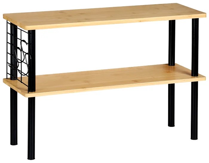 Kuchynská 2-poschodová bambusová polička s háčikmi KESPER AREA 2