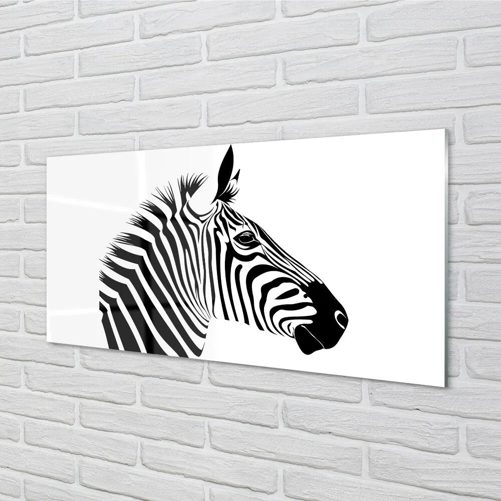Sklenený obraz ilustrácie zebra 120x60 cm