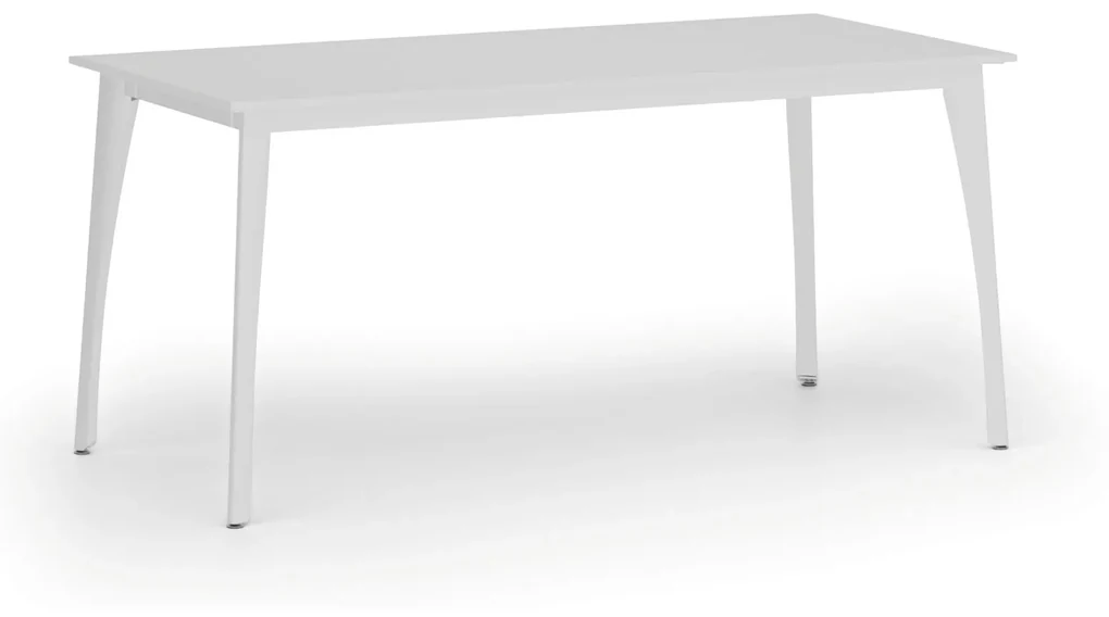 Rokovací stôl PRIMO OMEGA, 1600 x 800 mm, biela podnož, biela