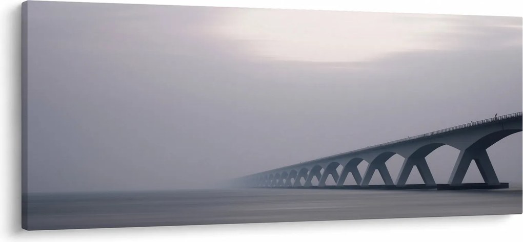 Obraz mosta v hmle (120x50 cm)