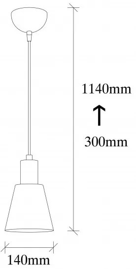 Luster na lanku KEM 1xE27/40W/230V čierna