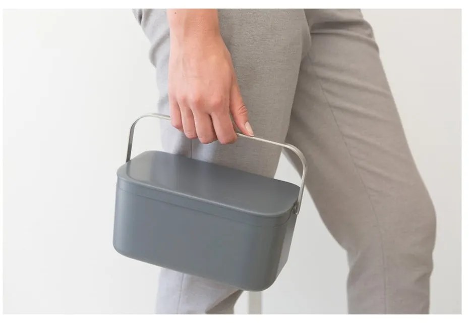 Tmavosivá nádoba na kompostovateľný odpad 1,8 l SinkSide – Brabantia