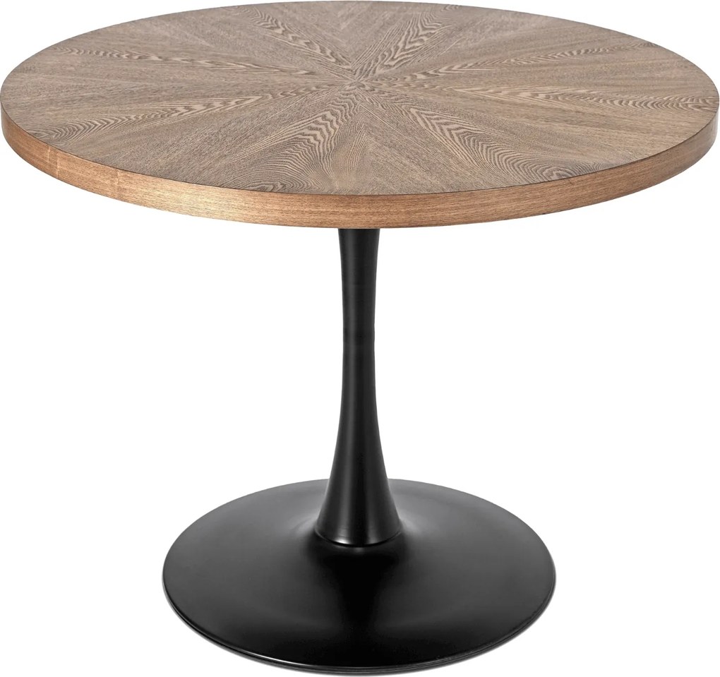 Okrúhly jedálenský stôl LINO 100 cm – orech / čierna