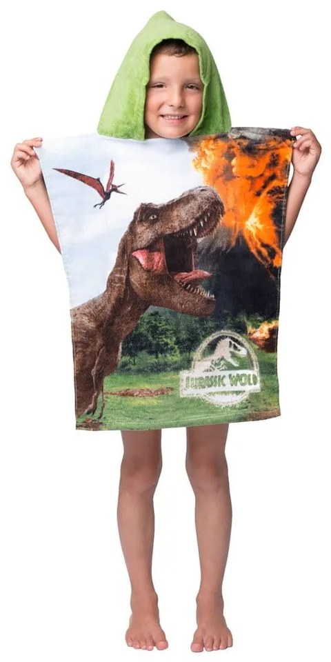 Bavlnené detské pončo veľkosť 3-8 rokov Jurassic World "Volcano" – Jerry Fabrics