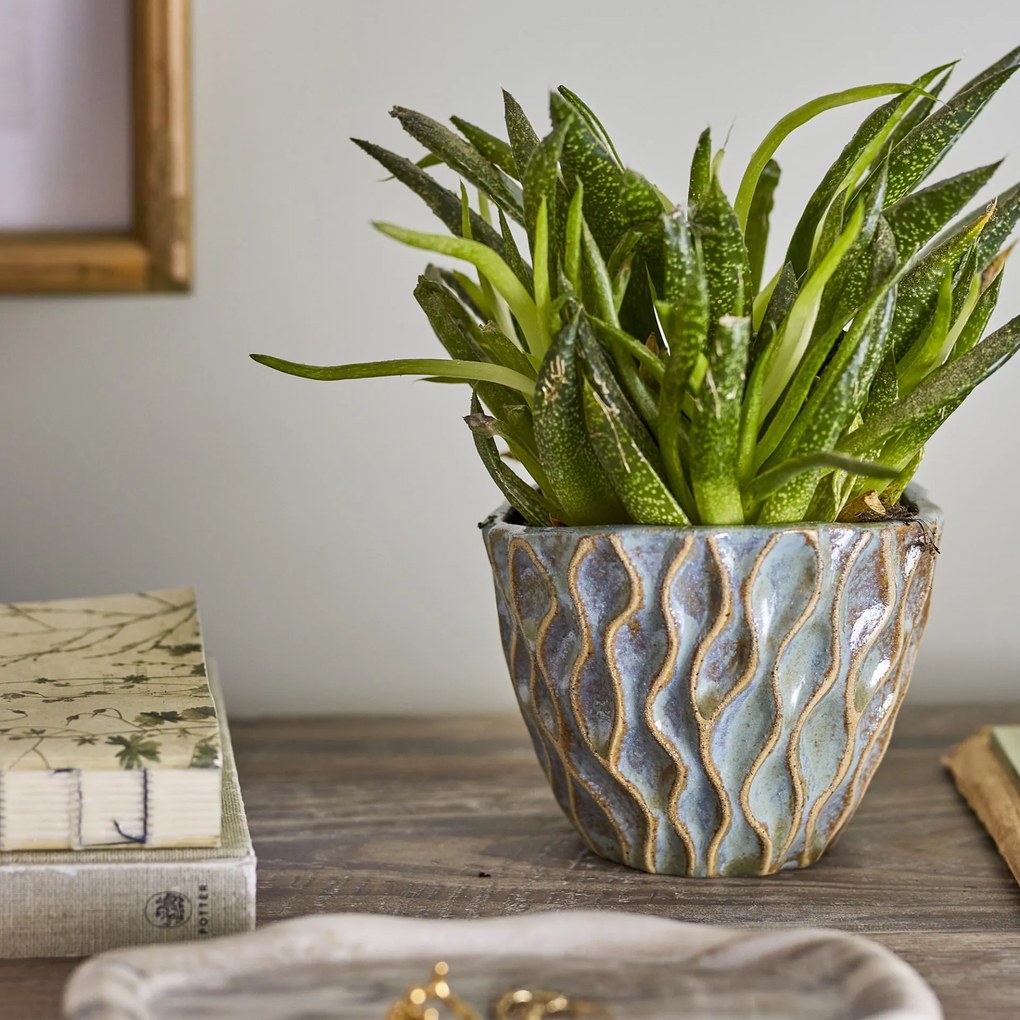 Bloomingville Keramický obal na kvety Feren Blue