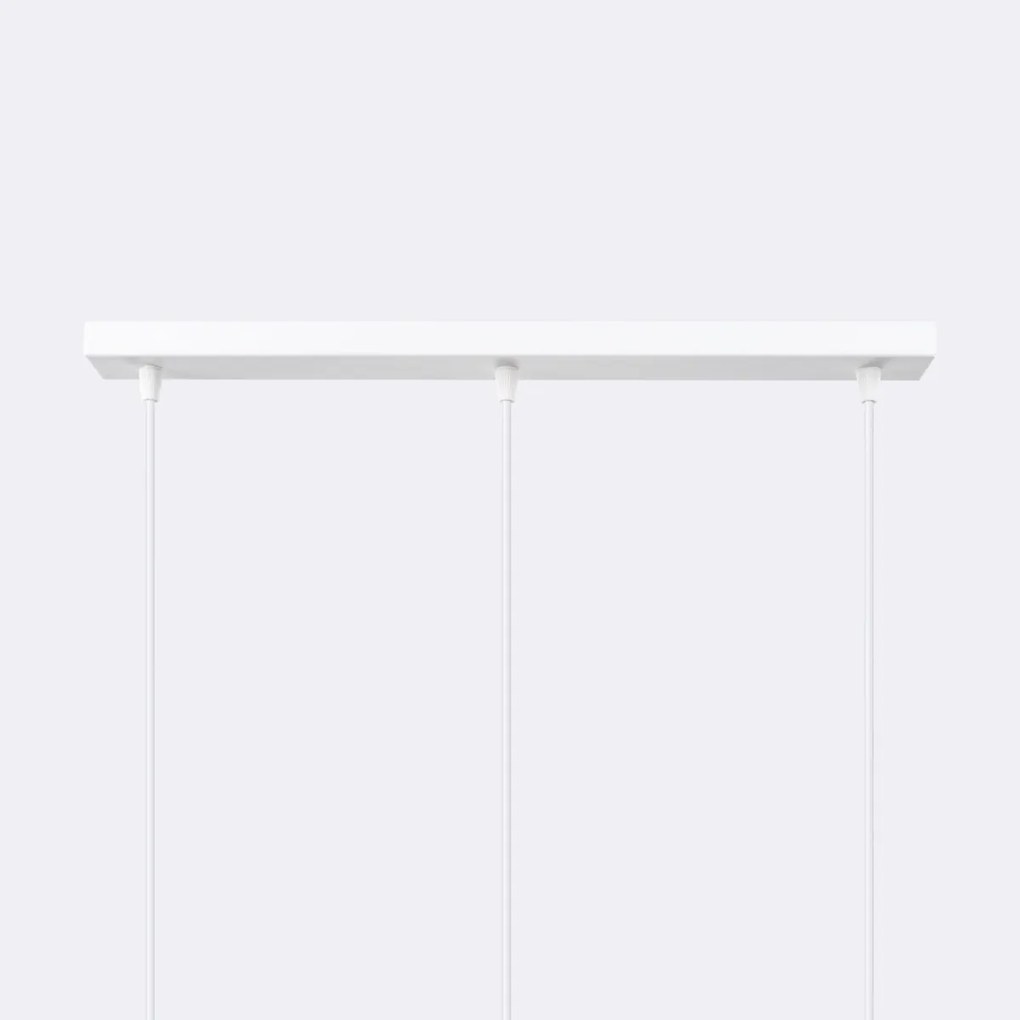 Závesné svietidlo Brina, 3x sklenené/biele kovové tienidlo